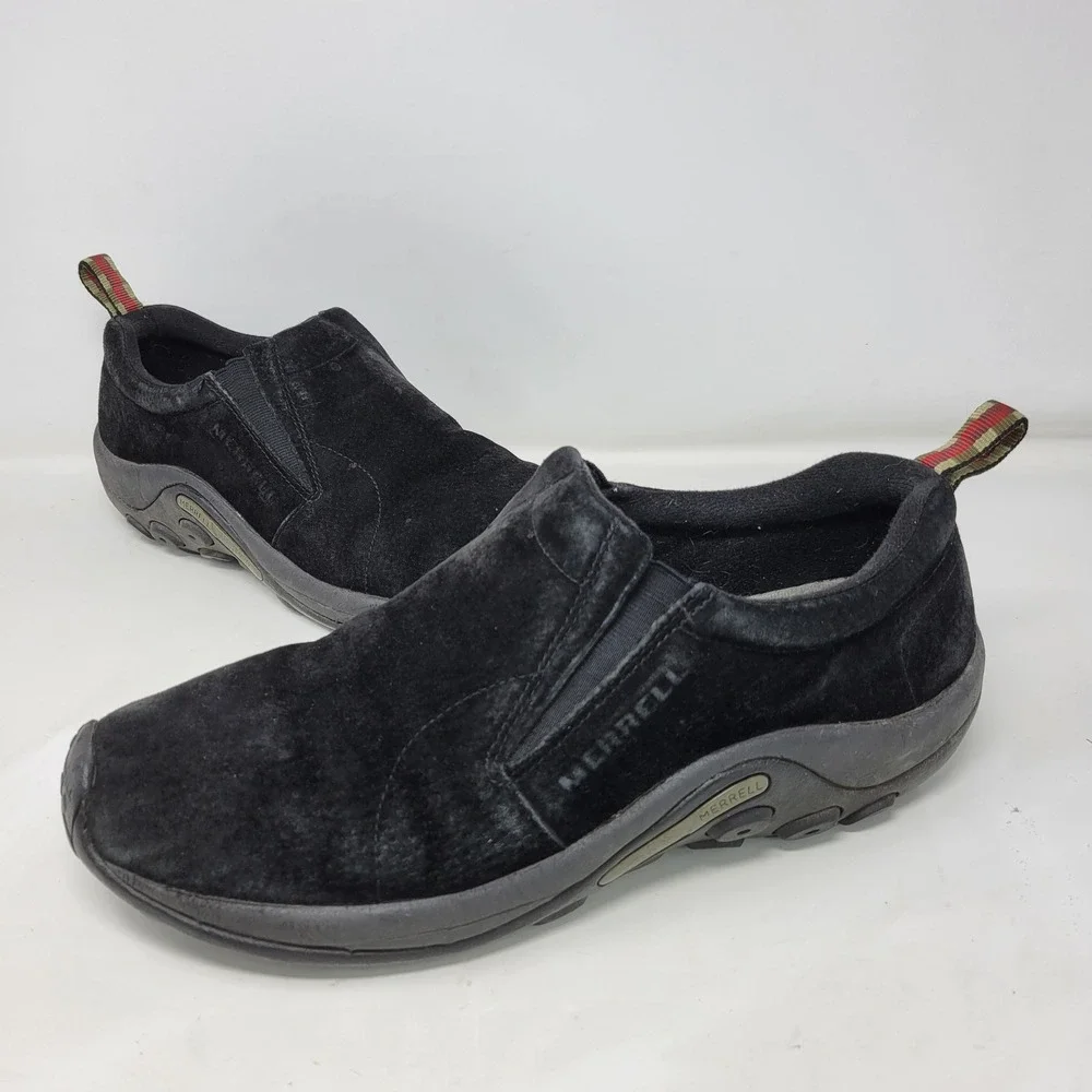 Merrell Jungle Moc Midnight Black Suede Leather Mens Slip On Shoes Size 12 60825